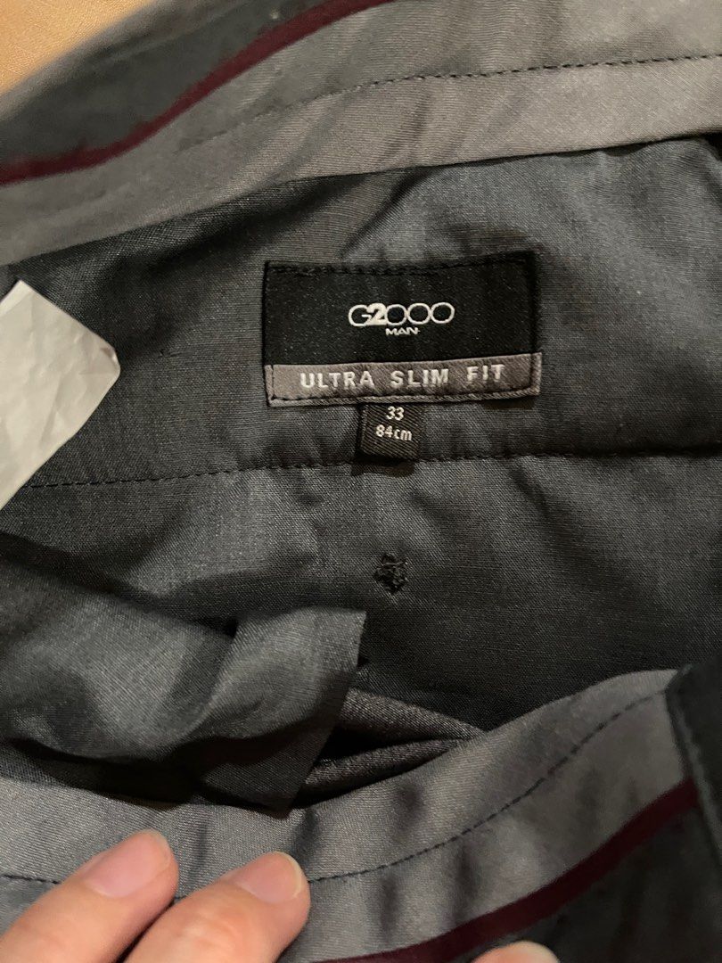 G2000 Gray Slacks Ultra Slim Fit (Category: Trousers) located in Manila. Submitted by act92 (Listing ID 1245364735, Image 2). Description: Size 33 (84cm).