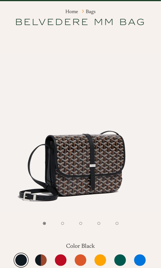 Goyard Belvedere Messenger Goyardine MM Black Tan - US