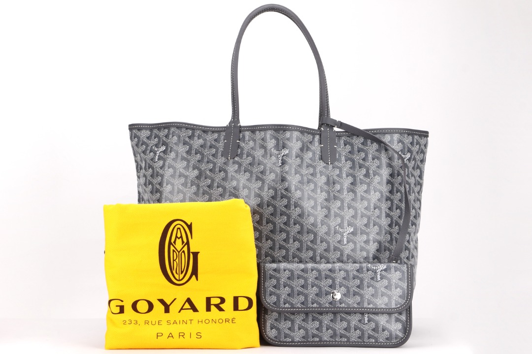 Goyard Saint Louis Tote GM Grey in Canvas/Calfskin with Palladium