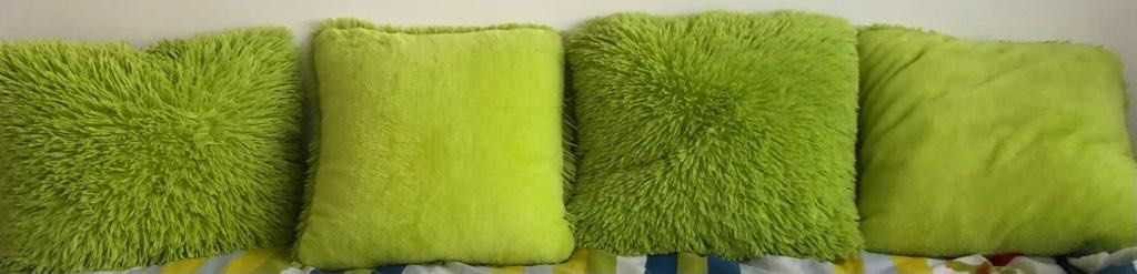 Green sales fluffy pillows