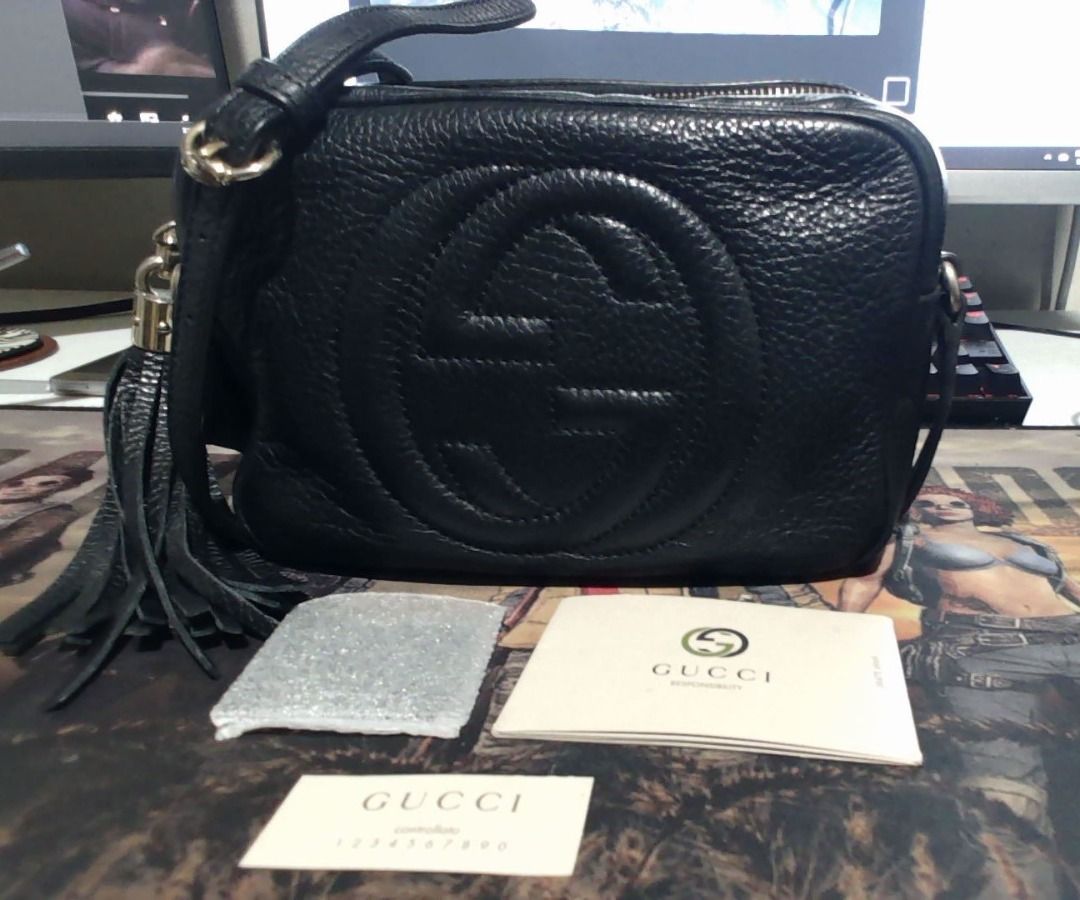 Authentic GUCCI Black Leather SOHO Hobo Bag, Luxury, Bags & Wallets on  Carousell