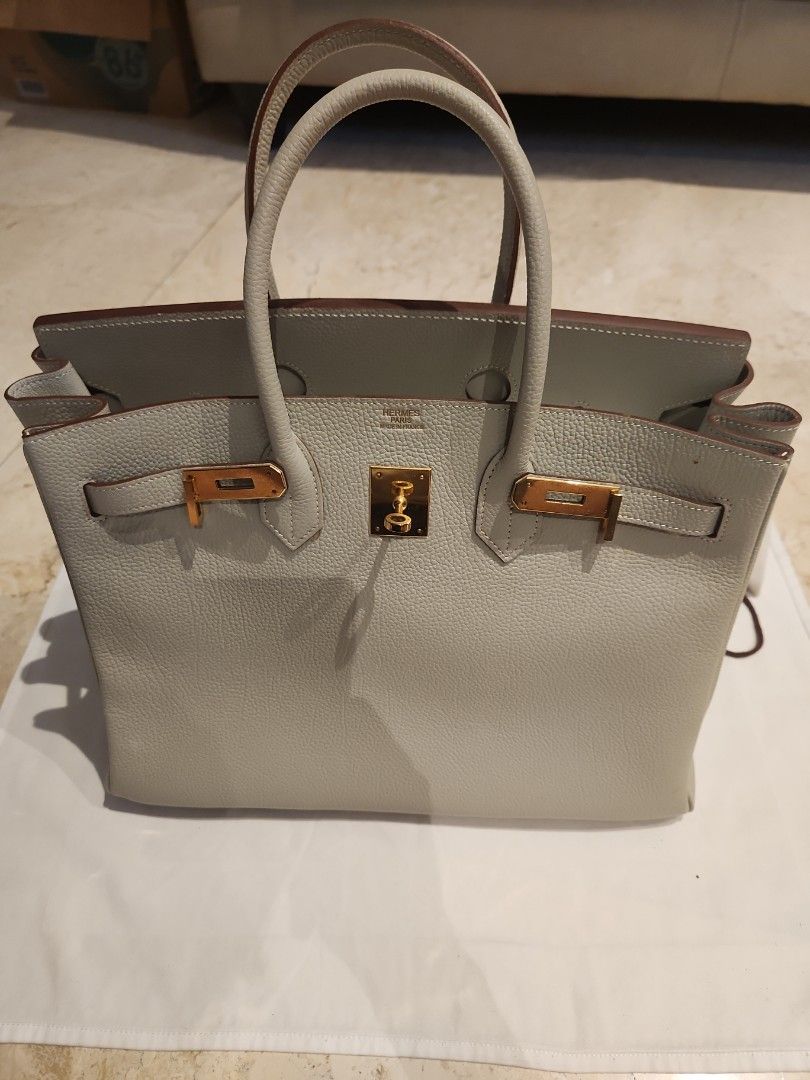 tas handbag Hermes Birkin 30 Gris Asphalt GHw Epsom Stamp C