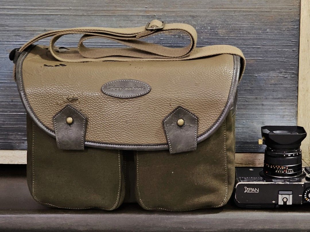 Herringbone Olive and Brown Classical Comfort Korean Camera Bag fits Leica Zeiss Voigtlander Hasselblad Canon Nikon Fuji Sony Panasonic Cameras and Lenses similar to Billingham Photography Photography...