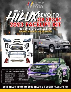 Hilux Revo to Conquest facelift bumper flares headlights taillights set