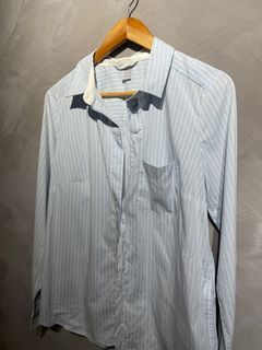 h&m blue striped polo