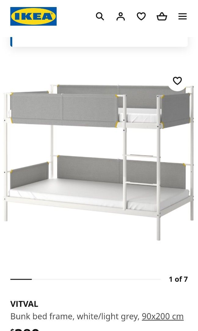 Ikea double decker bed frame, Furniture & Home Living, Furniture, Bed