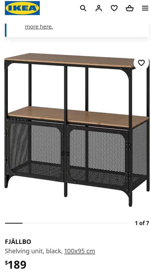 IKEA shelving unit black 100x95, Furniture & Home Living, Furniture