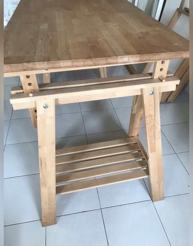 IKEA WOODEN TABLE, Furniture & Home Living, Furniture, Tables & Sets on