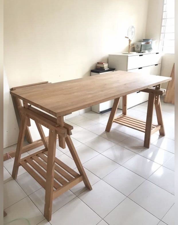 IKEA WOODEN TABLE, Furniture & Home Living, Furniture, Tables & Sets on