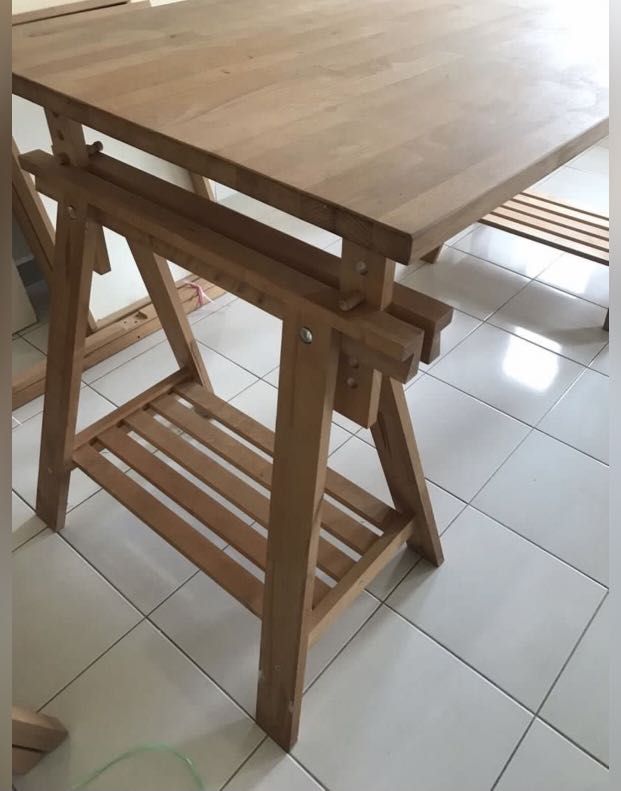 IKEA WOODEN TABLE, Furniture & Home Living, Furniture, Tables & Sets on