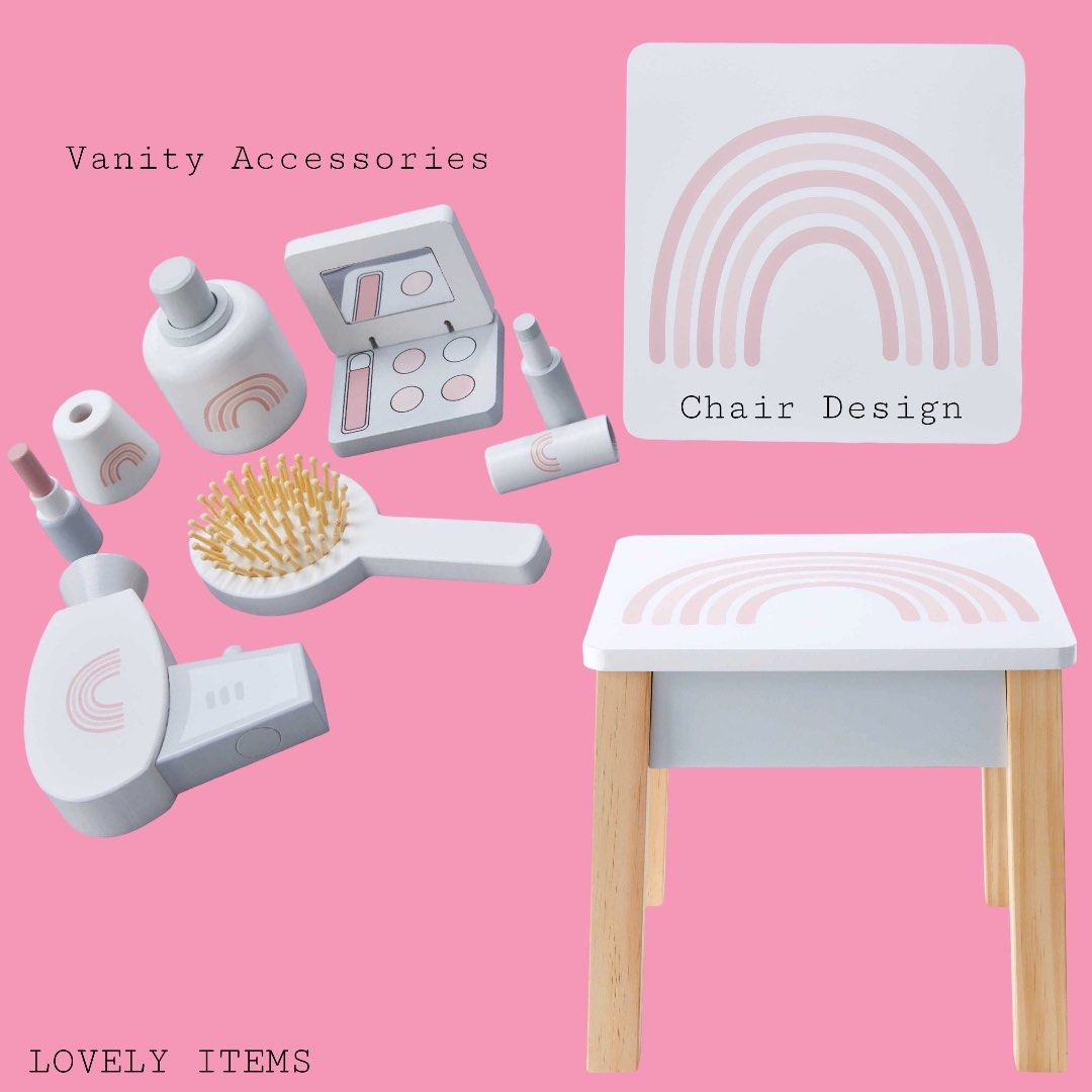 IMPORTED Wooden Toy Vanity Unit & Accessories on Carousell