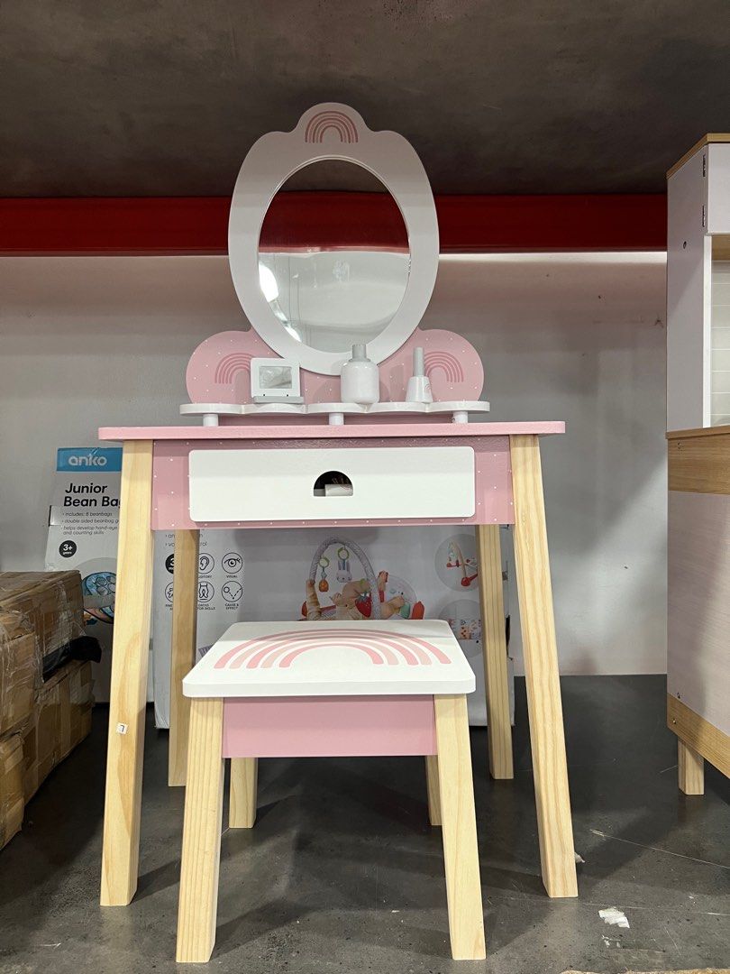 Childrens wooden top vanity table