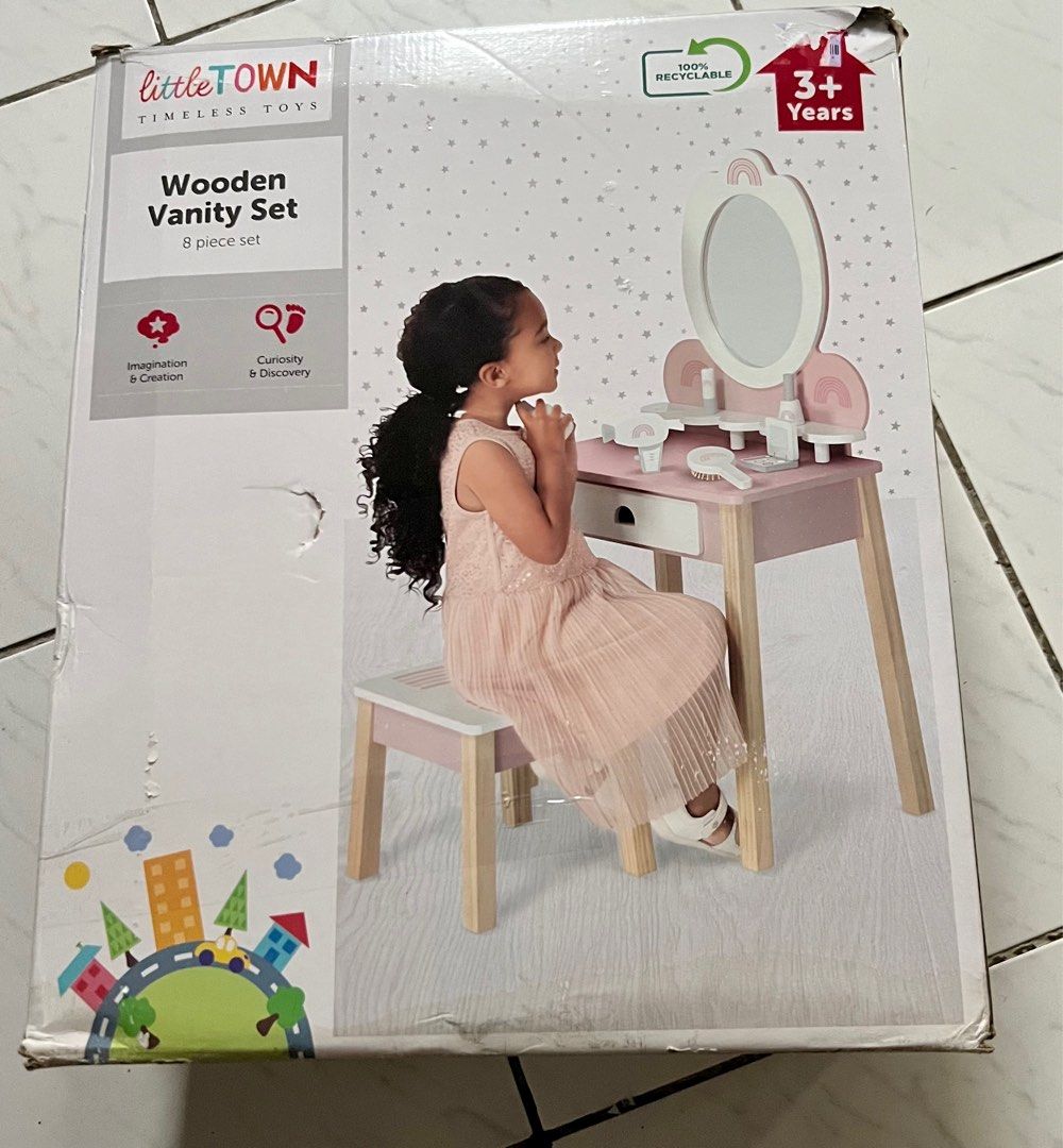 IMPORTED Wooden Toy Vanity Unit & Accessories on Carousell