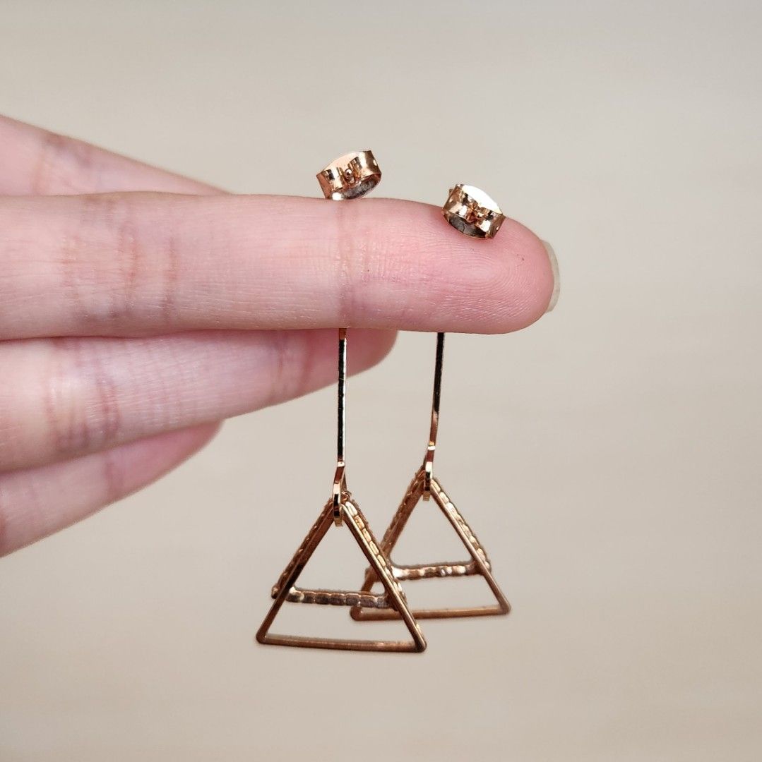 Gold clearance earrings triangle