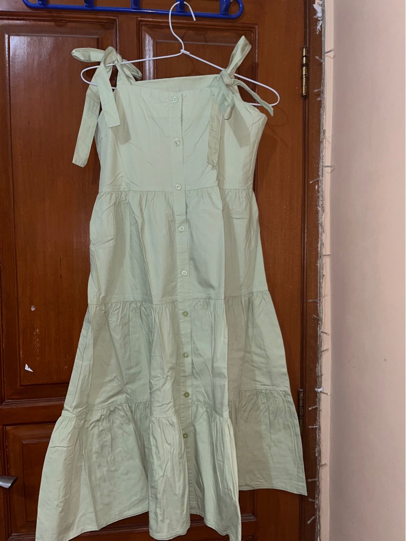 korean sage dress on Carousell