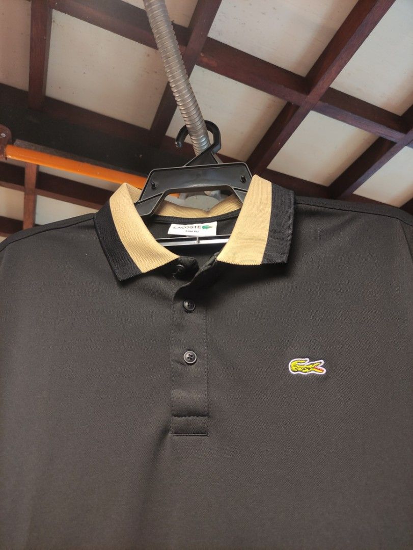 Gold lacoste shirt sales