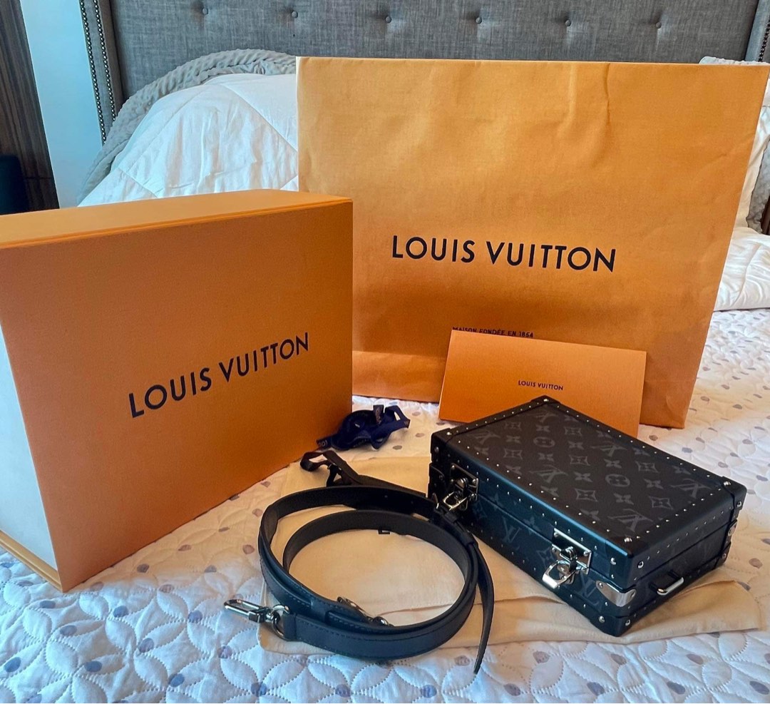 Louis Vuitton Clutch box Monogram Eclipes Canvas, Luxury, Bags & Wallets on  Carousell