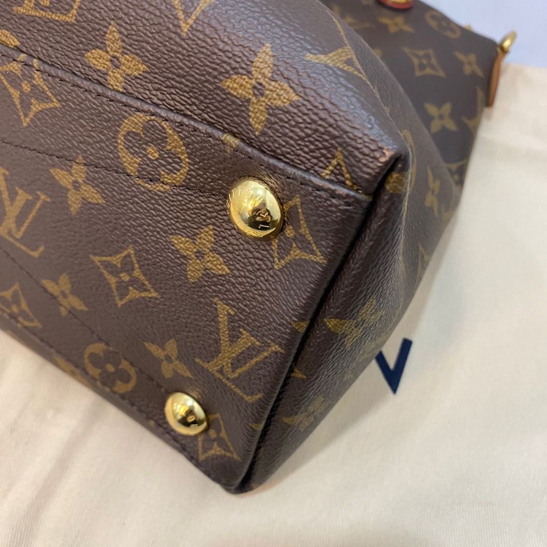 LOUIS VUITTON LOUIS VUITTON V tote MM 2way Bag M43957 Monogram canvas Brown  Red Used women LV M43957