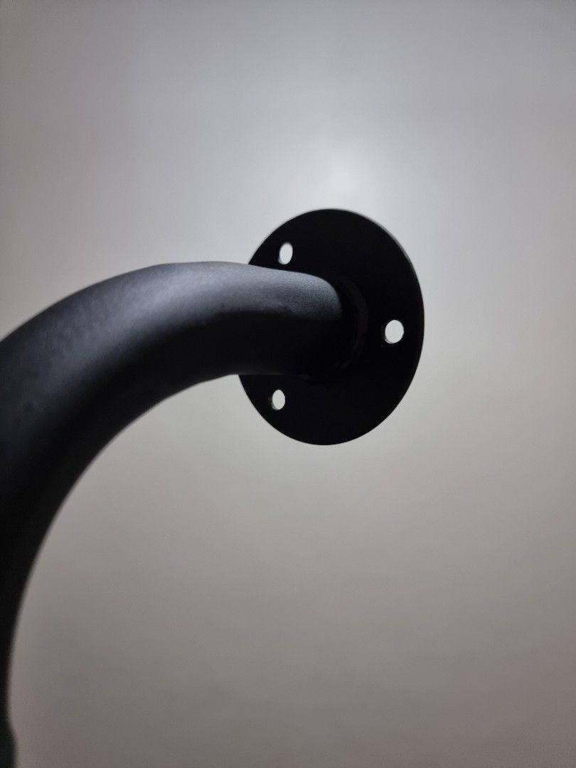 Metal clothes drying rack bar wall mount matte black on Carousell