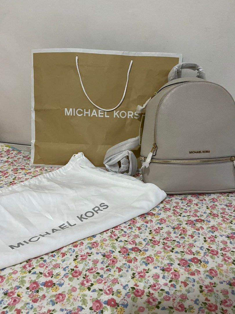 Michael Kors Medium Dallas Slim Backpack in Vanilla at Luxe Purses