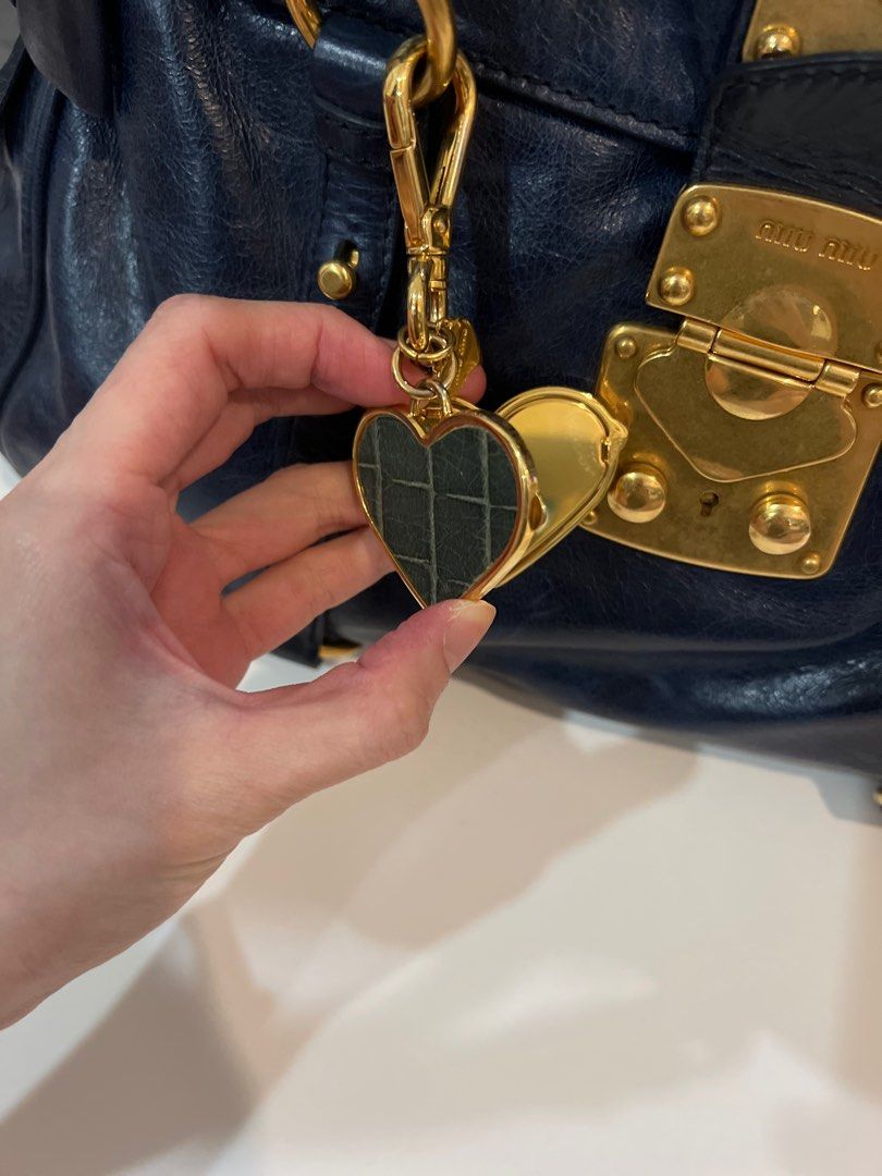 Miu Miu, Bags, Miu Miu Vitello Lux Bow Bag In Navy