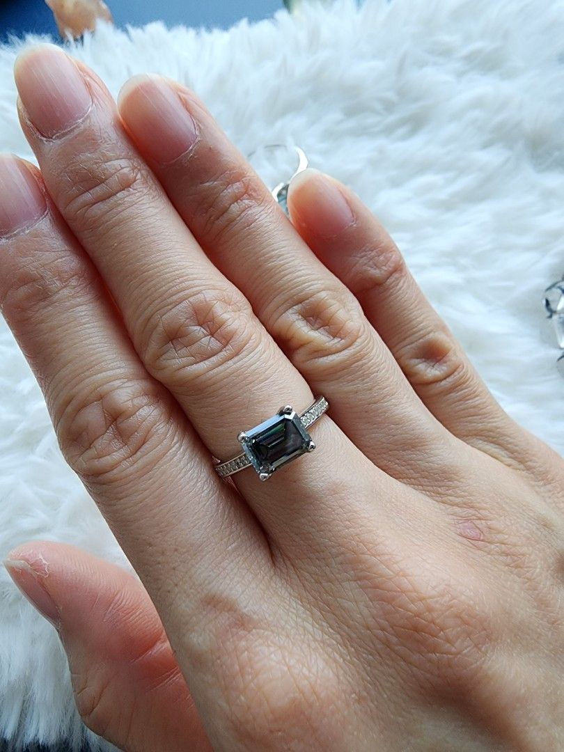 Grey mint moissanite hot sale