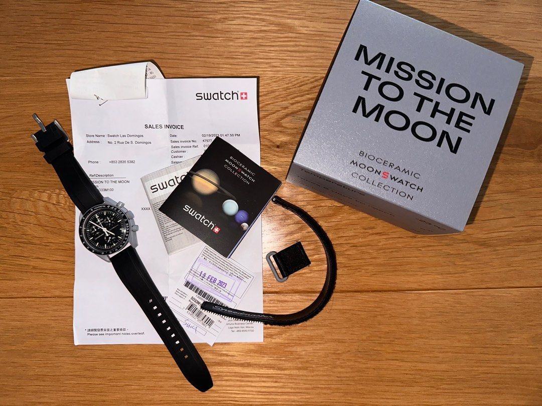 MoonSwatch swatch omega crossover Mission to the moon with receipt