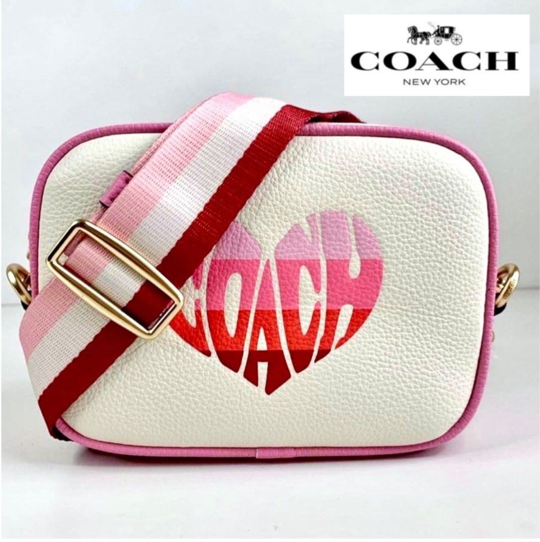 Coach Mini Jamie Camera Bag with Stripe Heart Motif