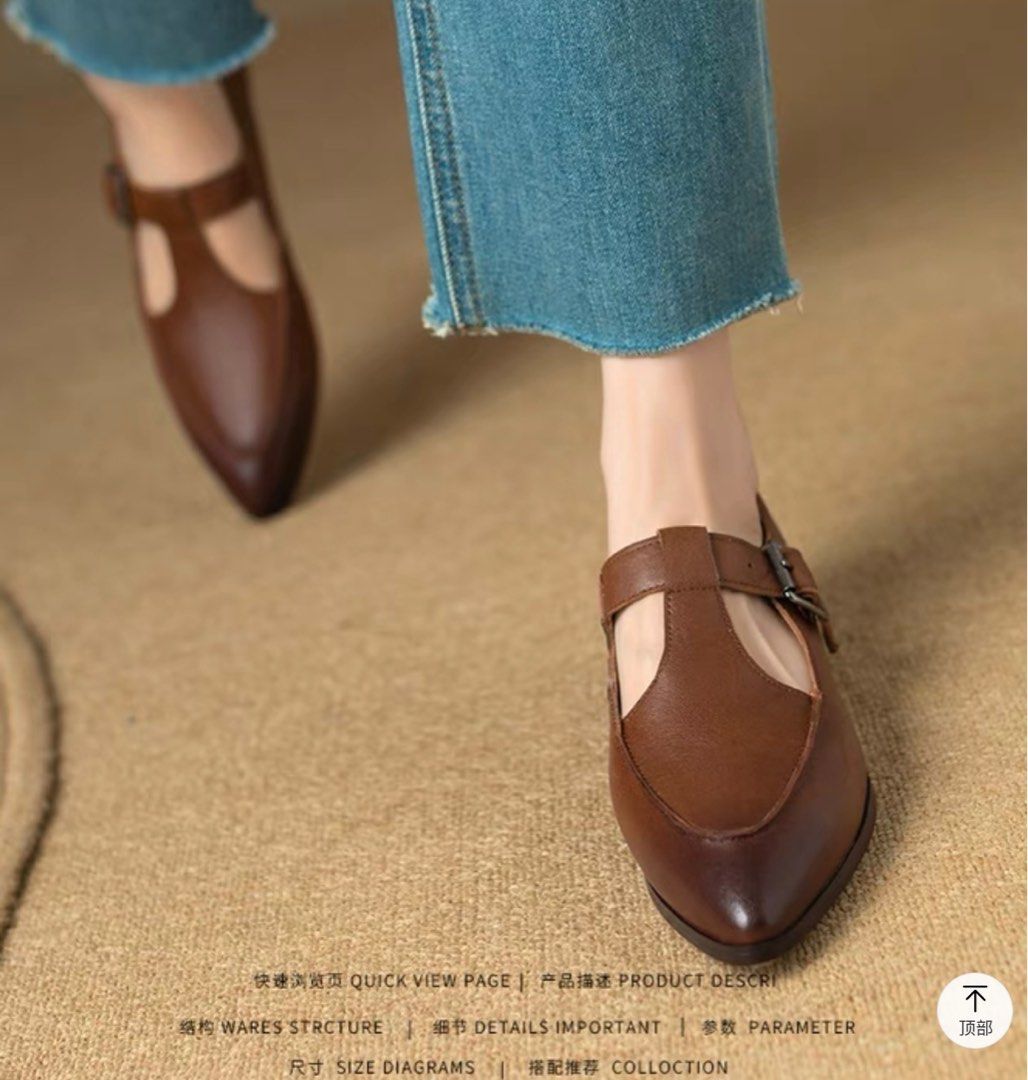 NEW Size 35 Brown Leather Pumps Women Low Heels Shoes Women s