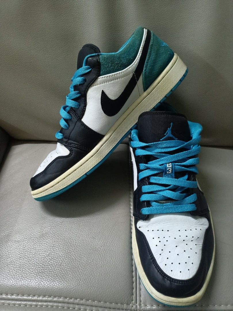 Nike air Jordan 1 low SE Baskets blue blanc Men s Fashion