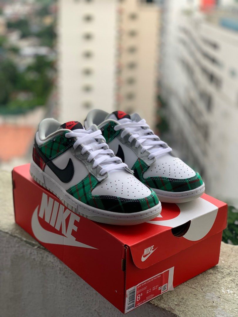 Nike Dunk Low Tartan Plaid Men s Fashion Footwear Sneakers on