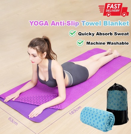 Non slip Portable Yoga Silicon Blanket Towel Cover Folding Fitness
