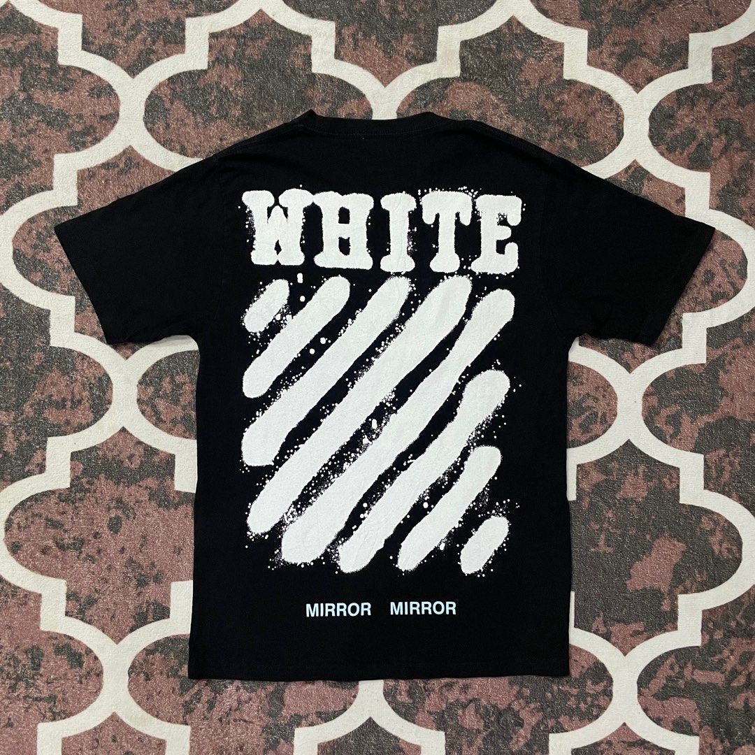 Off White Mirror Big Logo T Shirts Men s Fashion Tops Sets