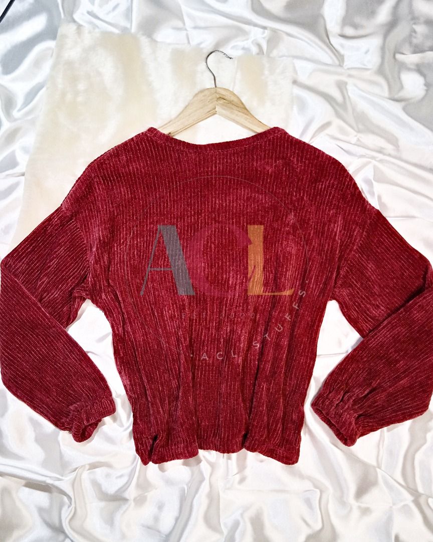 Old Navy Chenille Maroon Sweater For Women Women s Fashion Coats