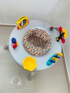 Oribel Portaplay convertible activity centre with bouncy seat, table top cover & 2 stools