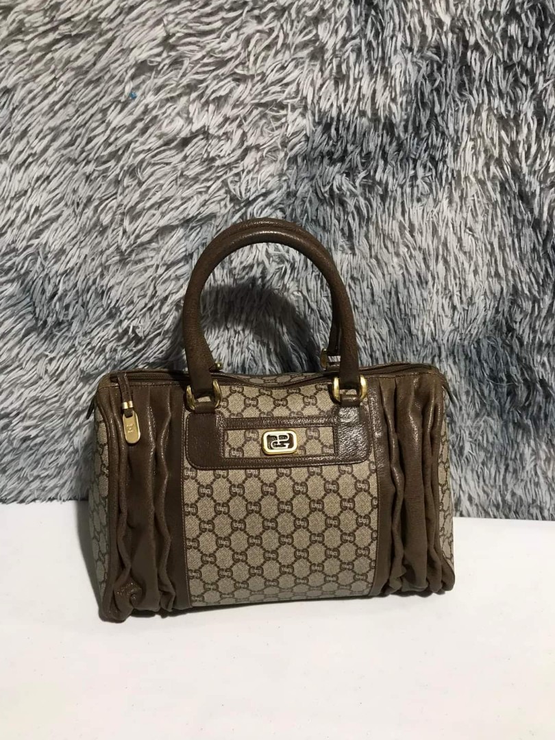 GUCCI Old GUCCI Duffle Bag Sherry Line Interlocking Vintage Ladies GG  Patterned