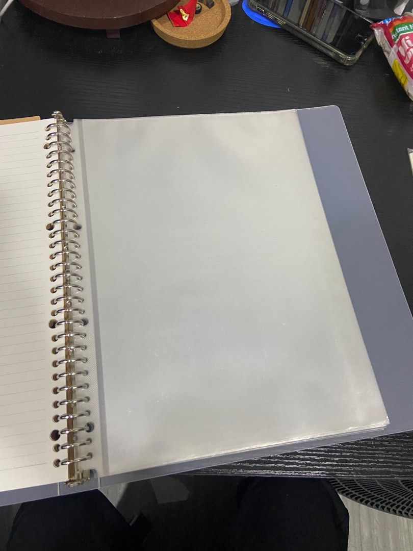 Original Muji A4 Clear Binder (30 Holes) with Loose Leaf, Dividers, and