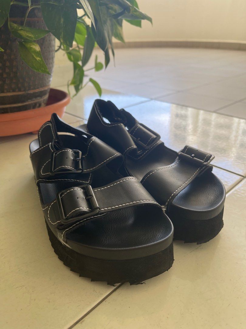 Wedge sandals with velcro straps clearance