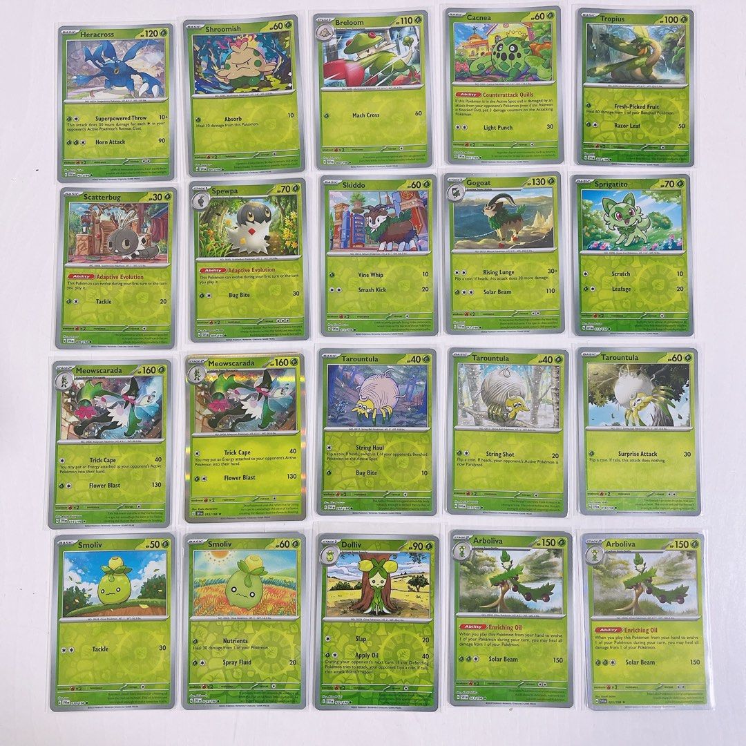 Pokemon Scarlet and Violet Base Set Cards Reverse Holo RH and Holofoil Rare Common