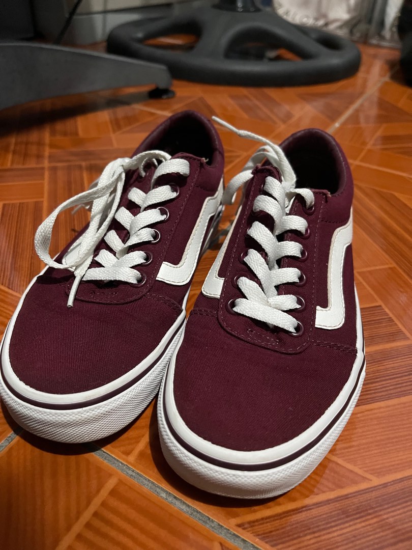 Burgundy womens vans best sale