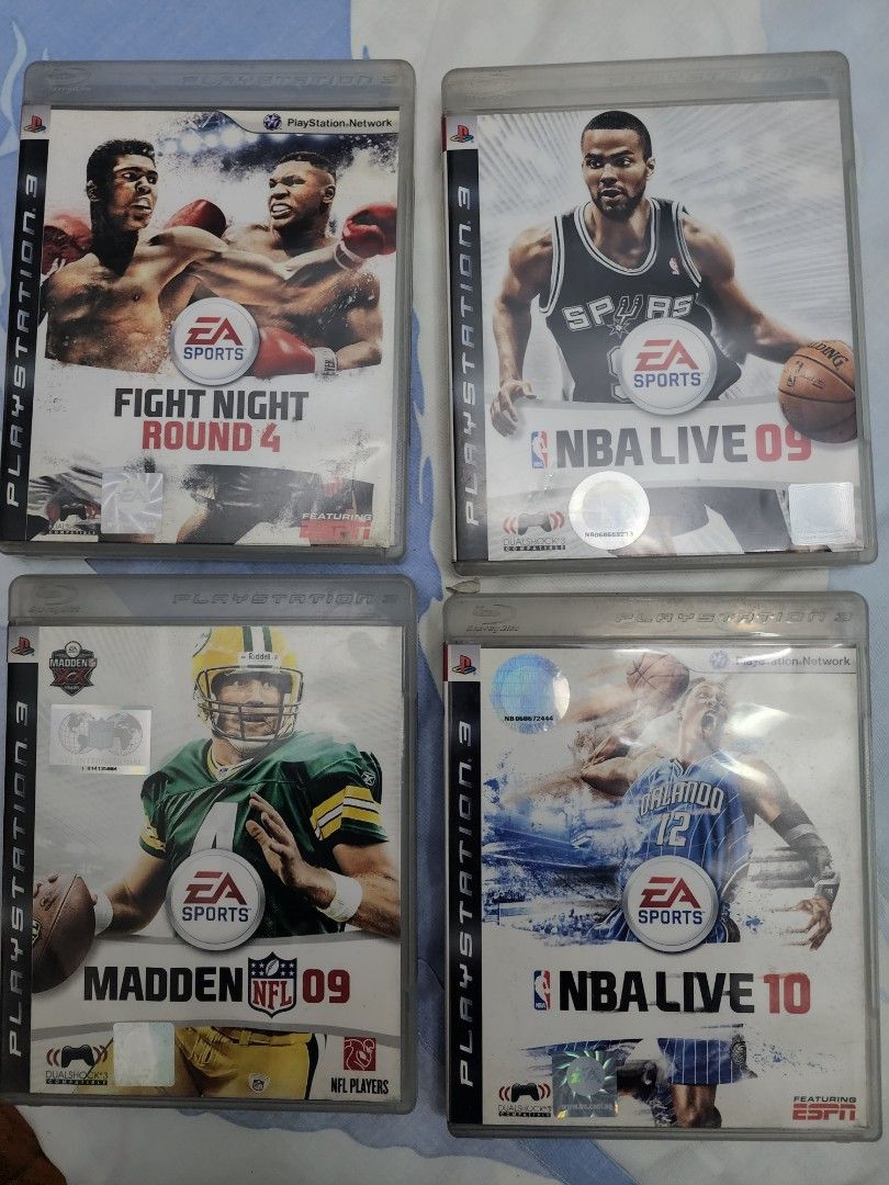 PS 3 Console games (Category: PlayStation) located in Manila. Submitted by cat.dee (Listing ID 1245352112, Image 1). Description: 200 each 1. NBA 09 - sold 2. NBA 10 3. Madden 09 4. Fight Night Round 4 - Sold.