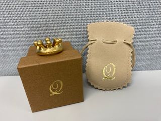 Q-Pot Qpot Japan Milk Crown Matt Gold Ring 日本 磨砂金色 皇冠 戒指 介子 全新 有單64237768837377110
