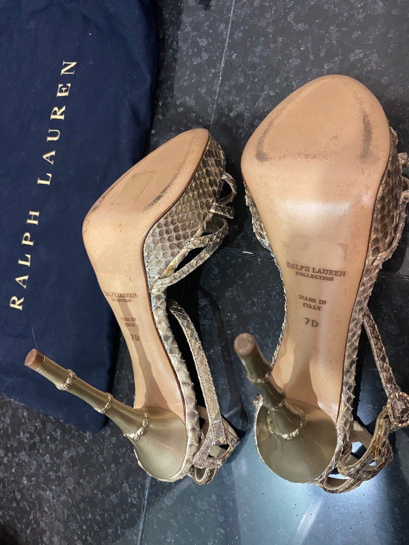 Ralph Lauren Collection gold colour heels Carousell