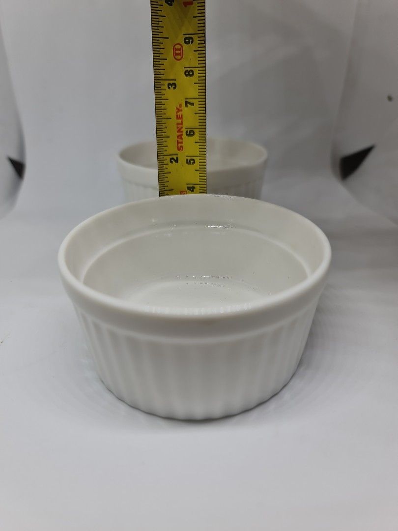 Ramekins (Category: Bakeware) located in Rizal. Submitted by missytin (Listing ID 1245328439, Image 3). Description: set of 2pcs white glossy made in Japan see photos for sizes and details LP POSTED LALAMOVE GCASH METROBANK.