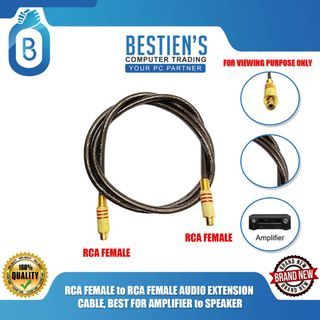 RCA FEMALE to RCA FEMALE AUDIO EXTENSION CABLE, BEST FOR AMPLIFIER to SPEAKER