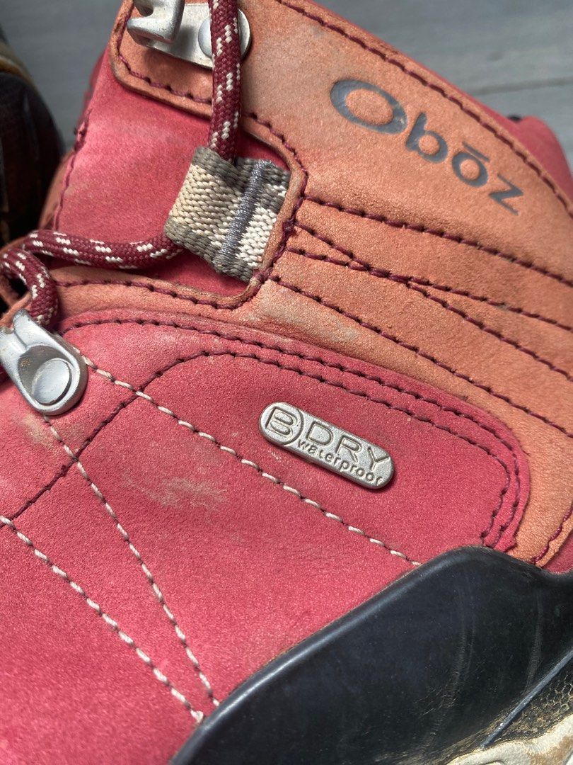 Red hiking top boots women's
