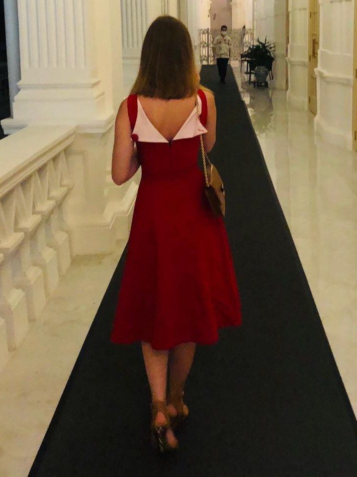 Red deals retro dress