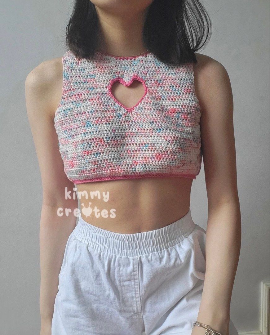 Crochet Heart Crop Top Pattern