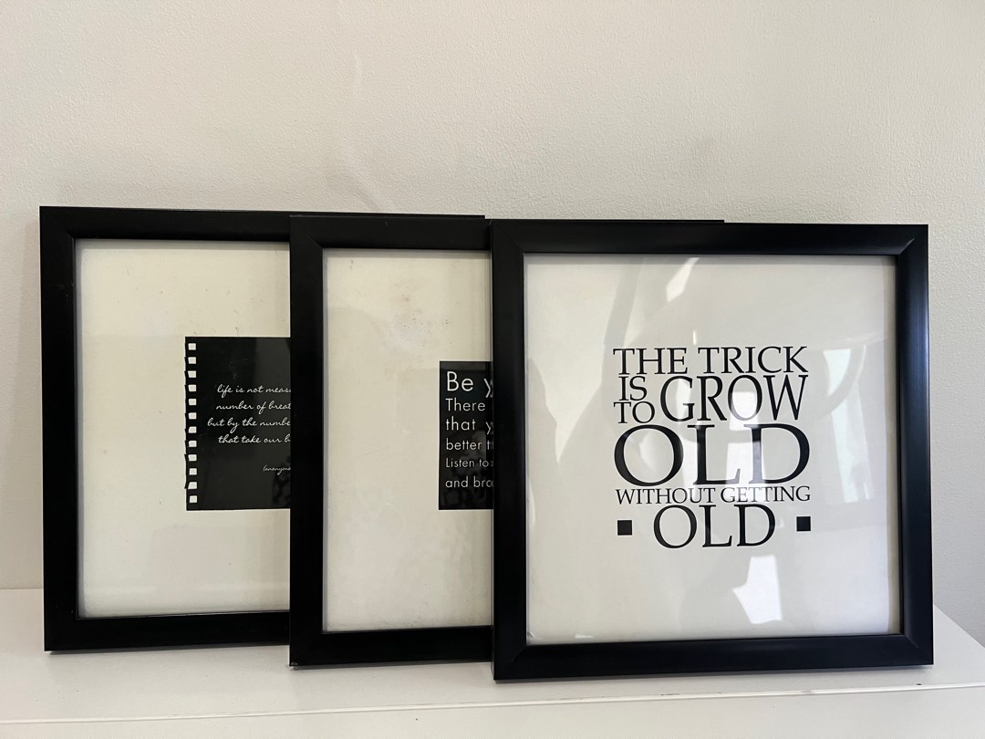 Set of 3 Black Frames on Carousell