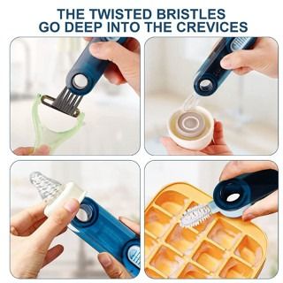3 in 1 Multi-Functional Crevice Brush Cleaner, Bottle Cup Lid